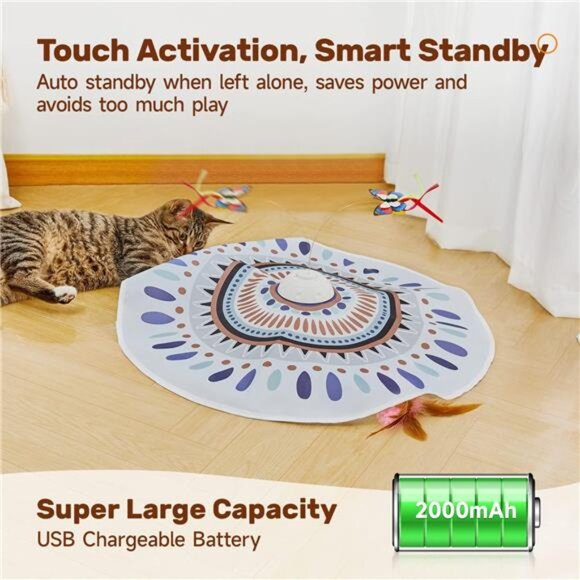 Cat Toys Chargeable, 3in1 Hide and Seek for Kittens, Interactive - Picture 6 of 16